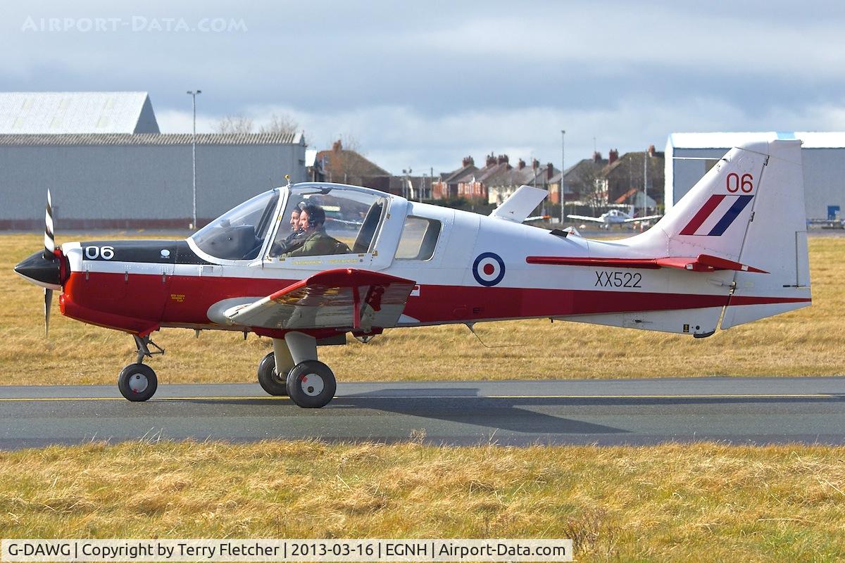 G-DAWG, 1973 Scottish Aviation Bulldog T.1 C/N BH120/208, G-DAWG (XX552/06), 1973 Scottish Aviation Bulldog T.1, c/n: BH.120/208 at Blackpool