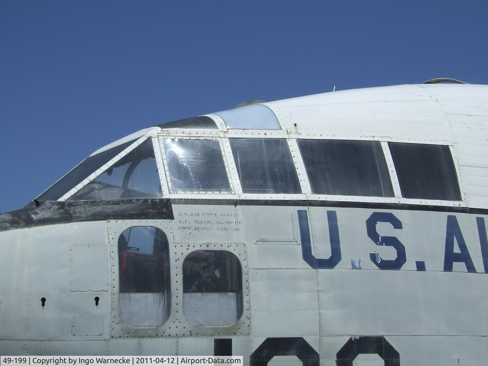 49-199, 1949 Fairchild C-119C-17-FA Flying Boxcar C/N 10436, Fairchild C-119C Flying Boxcar at the Castle Air Museum, Atwater CA