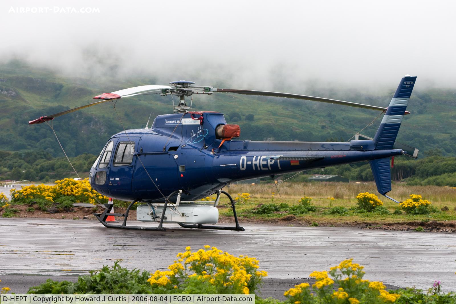 D-HEPT, Eurocopter AS-350BA Ecureuil C/N 1237, Titled 'Johann Lafer: Heli Gourmet'.