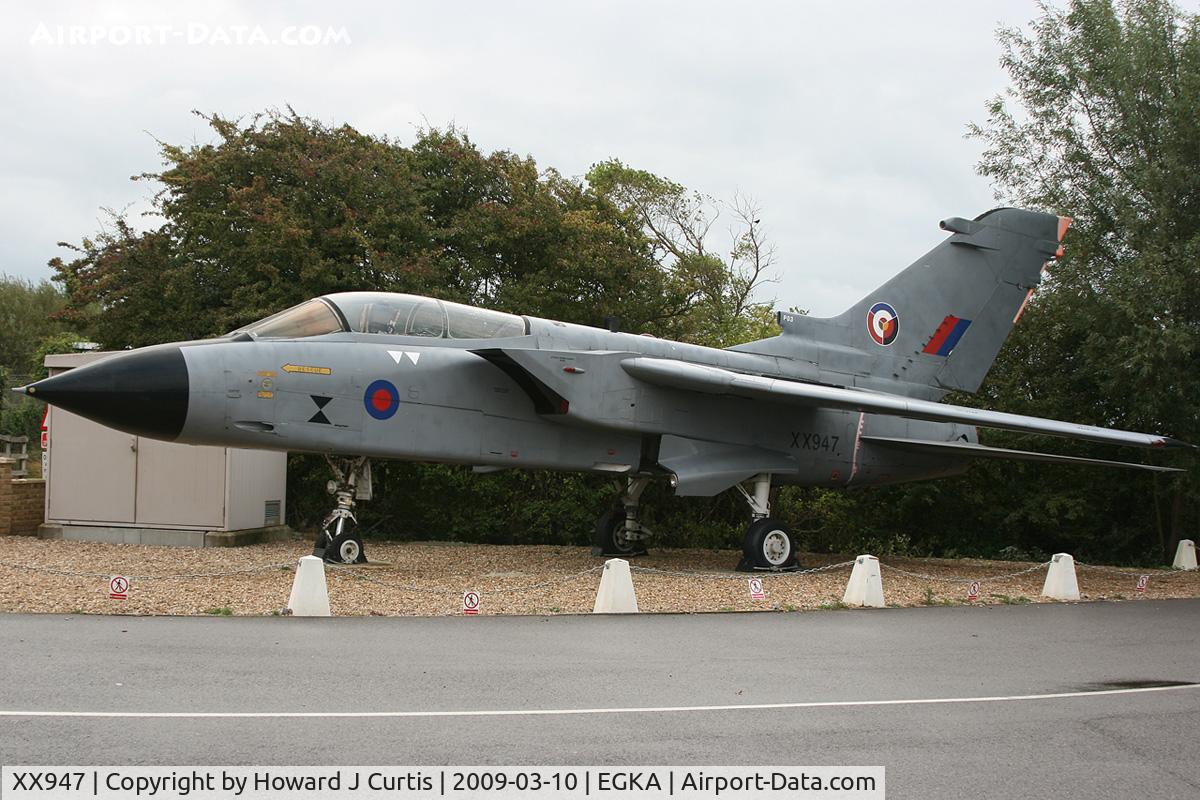 XX947, 1975 Panavia Tornado GR.1 C/N P.03, On display outside the Transair shop.