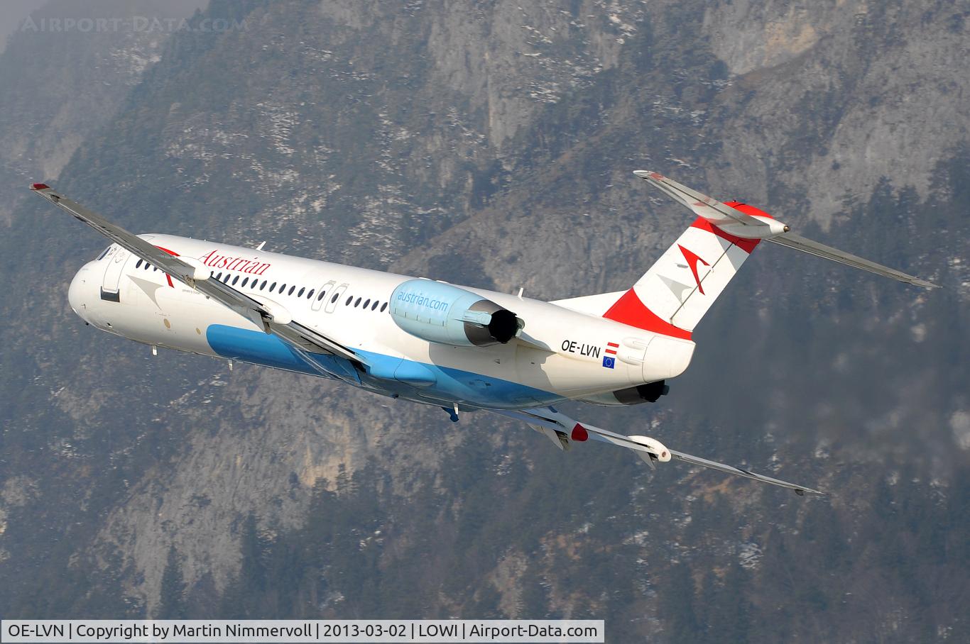 OE-LVN, 1991 Fokker 100 (F-28-0100) C/N 11367, Austrian