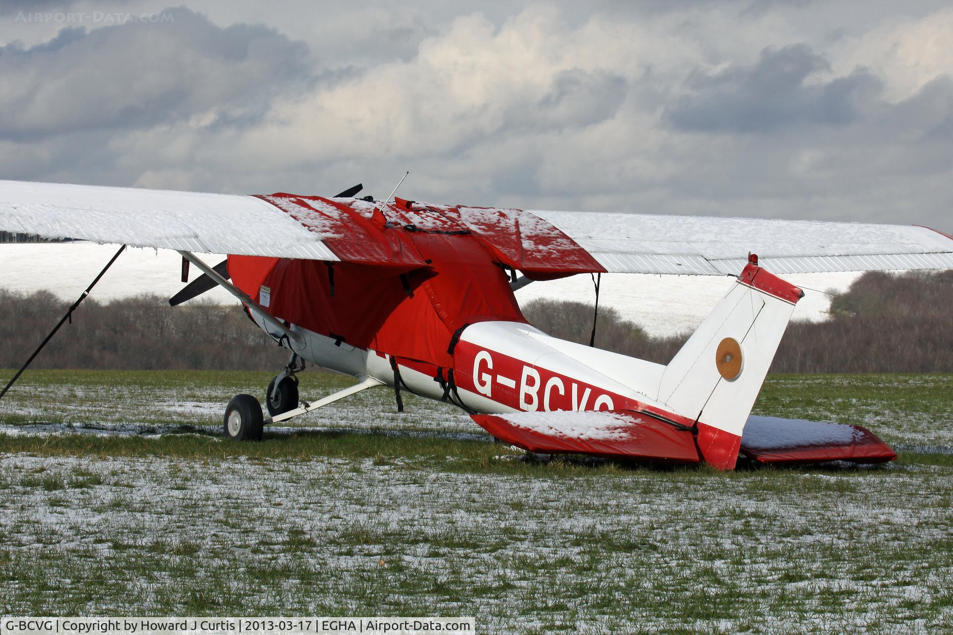 G-BCVG, 1974 Reims FRA150L Aerobat C/N 0245, Compton Abbas in the snow. A resident here.