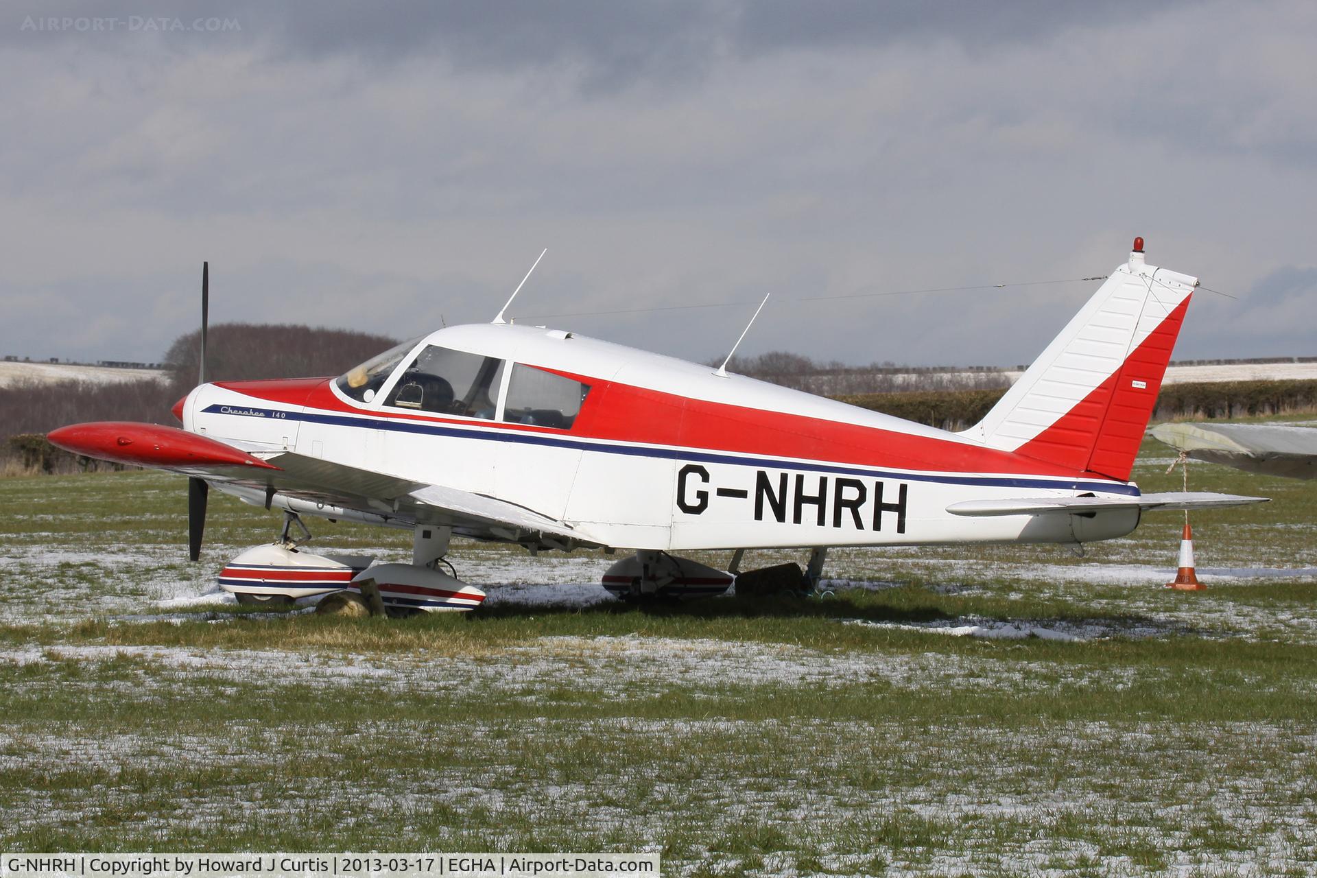 G-NHRH, 1967 Piper PA-28-140 Cherokee C/N 28-22807, Compton Abbas in the snow. A resident here.