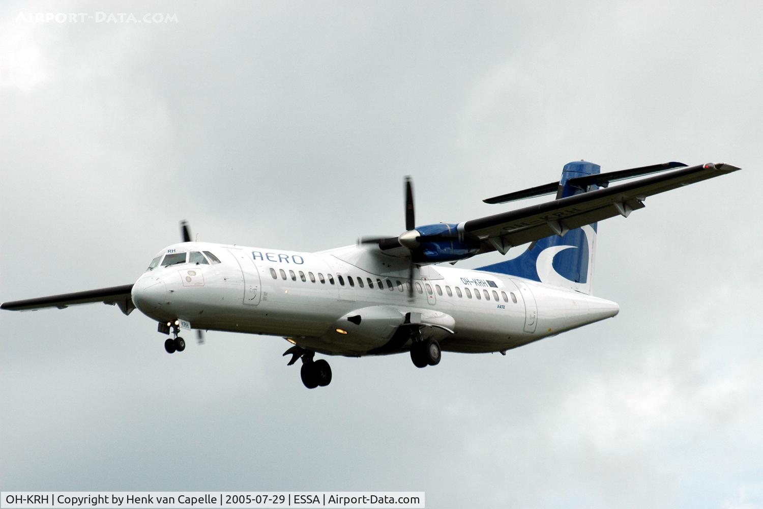 OH-KRH, 1991 ATR 72-201 C/N 212, Aero Airlines ATR-72 approaching Stockholm Arlanda airport.