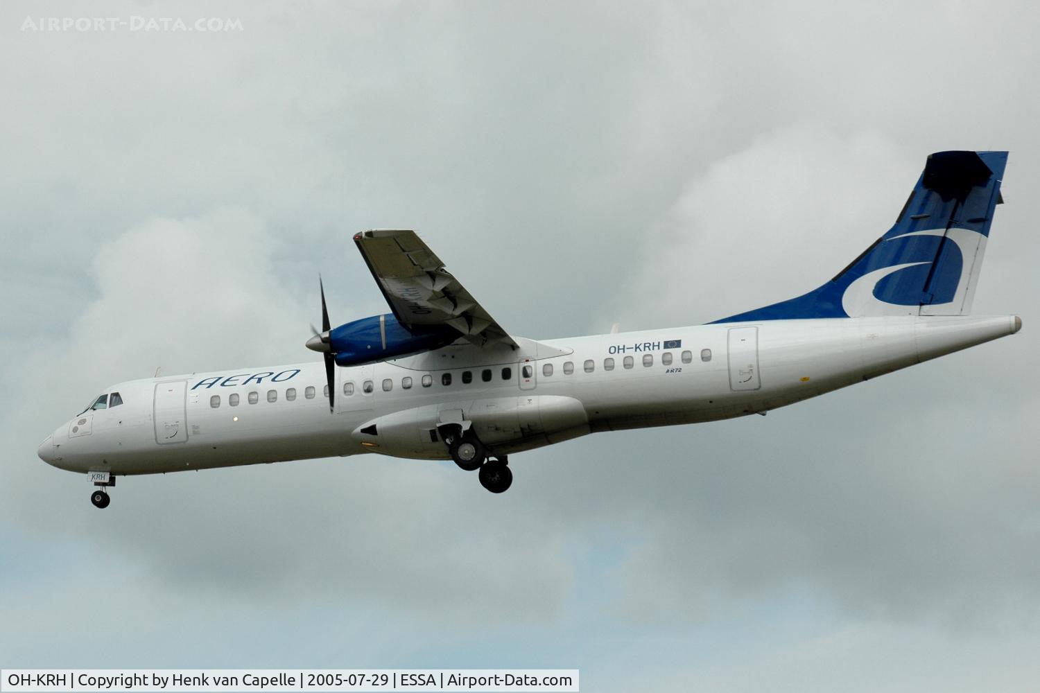 OH-KRH, 1991 ATR 72-201 C/N 212, Aero Airlines ATR-72 approaching Stockholm Arlanda airport.