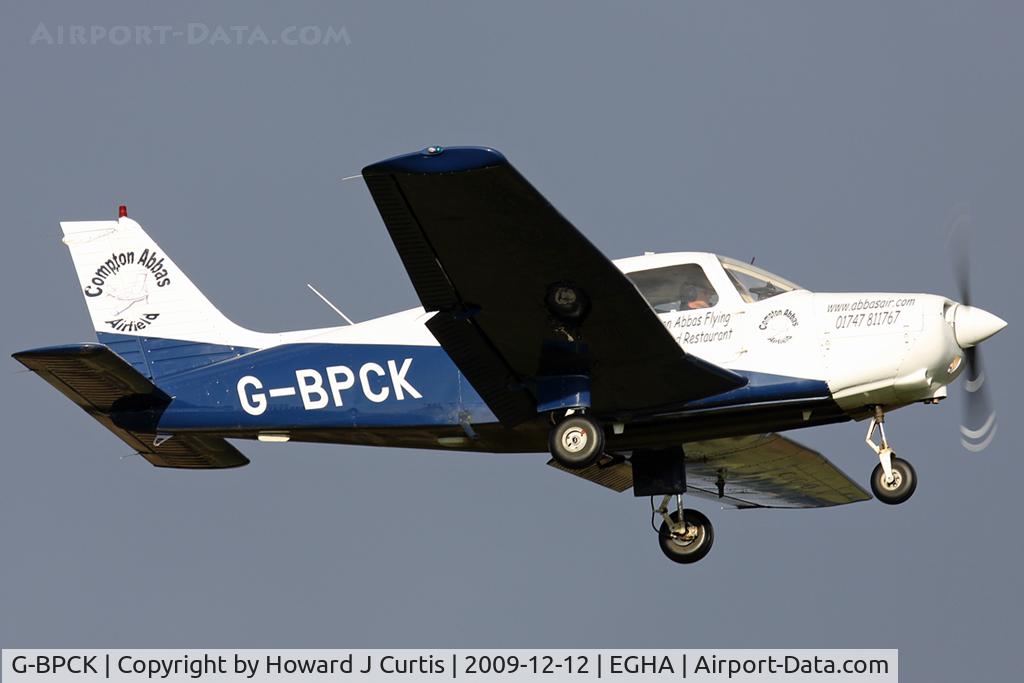 G-BPCK, 1980 Piper PA-28-161 Cherokee Warrior II C/N 28-8016279, Compton Abbas' flying billboard.