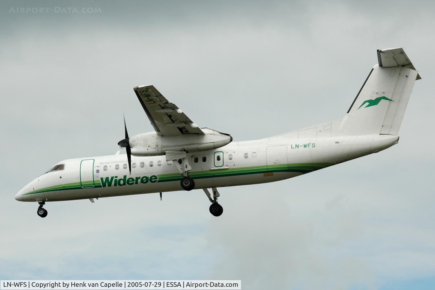 LN-WFS, De Havilland Canada DHC-8-311Q Dash 8 C/N 535, Widerøe Dash-8-300 approaching Stockholm Arlanda airport.