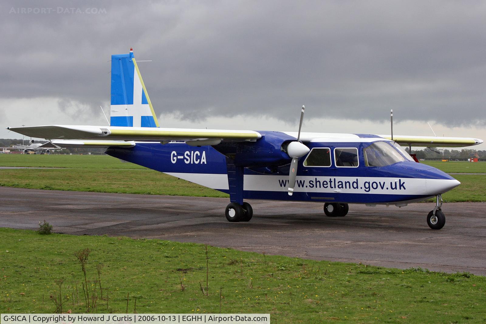 G-SICA, 2006 BN-2B-20 Islander BN-2B-20 Islander C/N 2304, Shetland Islands Government, fresh from the spray shop.