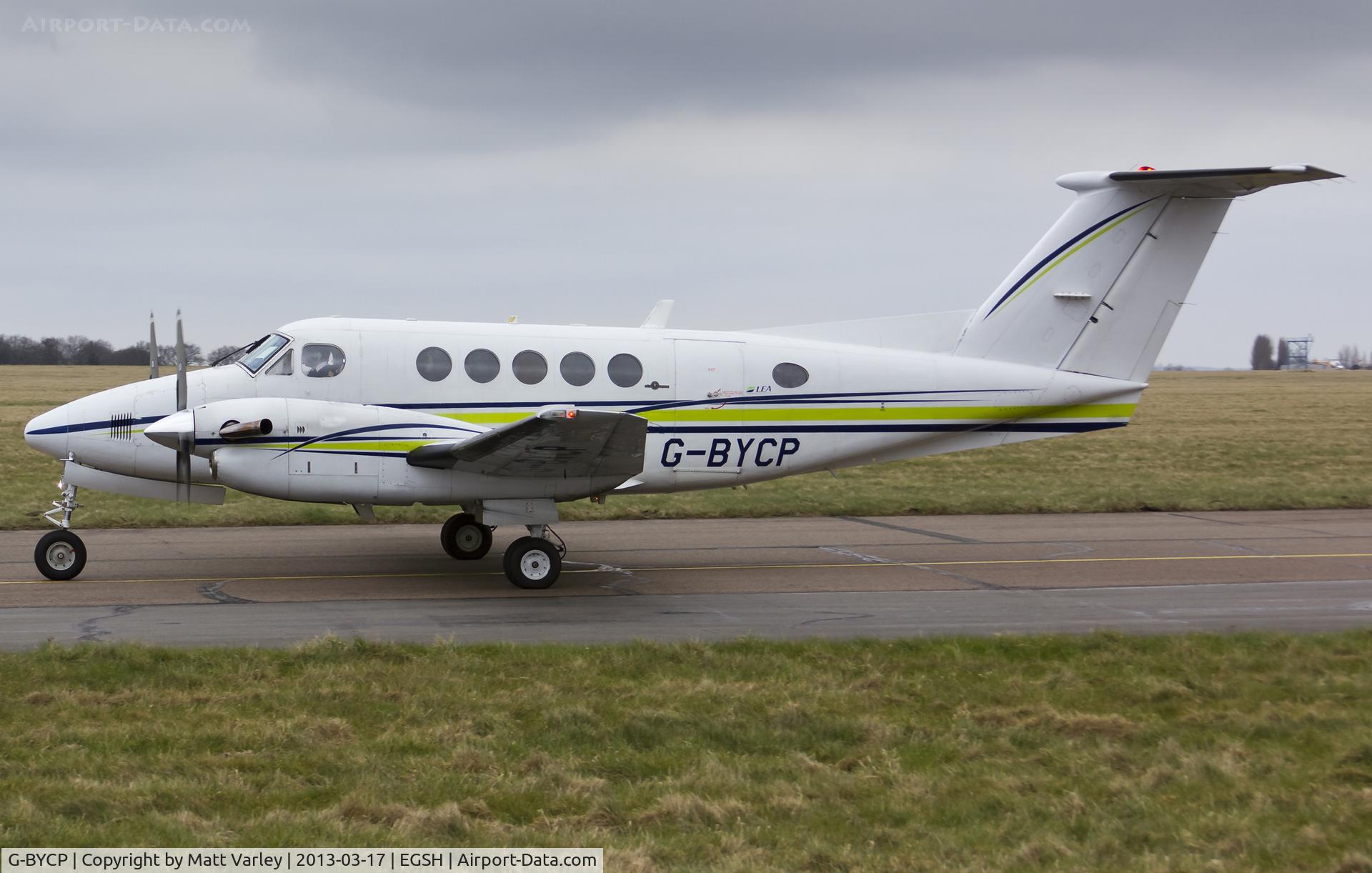 G-BYCP, 1981 Beech B200 Super King Air King Air C/N BB-966, Arriving a SaxonAir.