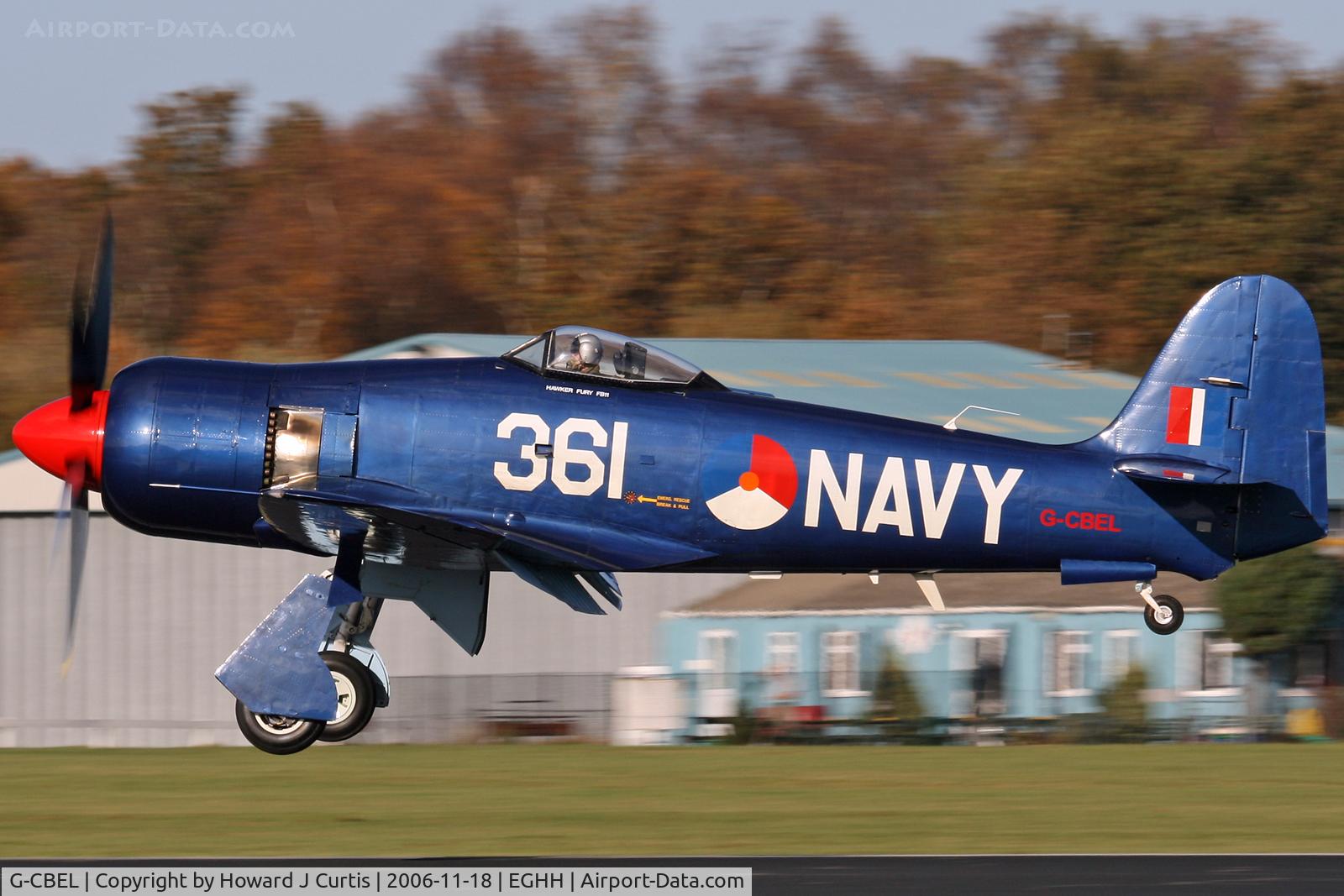 G-CBEL, 1953 Hawker Fury FB11 C/N 37539, Privately owned. Just about to land. Gorgeous aeroplane, gorgeous sound.