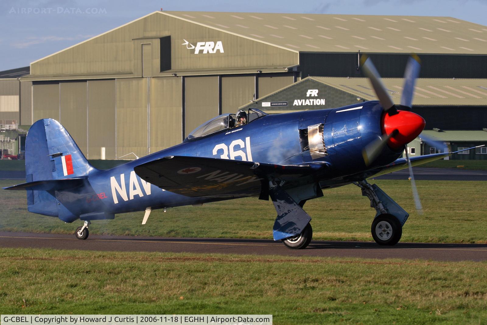 G-CBEL, 1953 Hawker Fury FB11 C/N 37539, Taxiing in after another test flight.