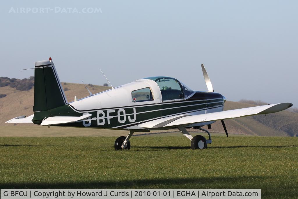 G-BFOJ, 1970 American AA-1 Yankee C/N AA1-0395, At the New Year's Day Fly-In. Privately owned.
