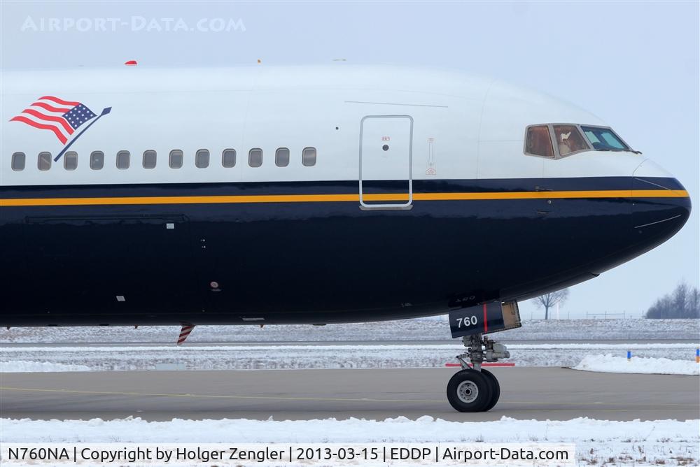N760NA, 1993 Boeing 767-39H C/N 26257, First time passing by in bad weather....