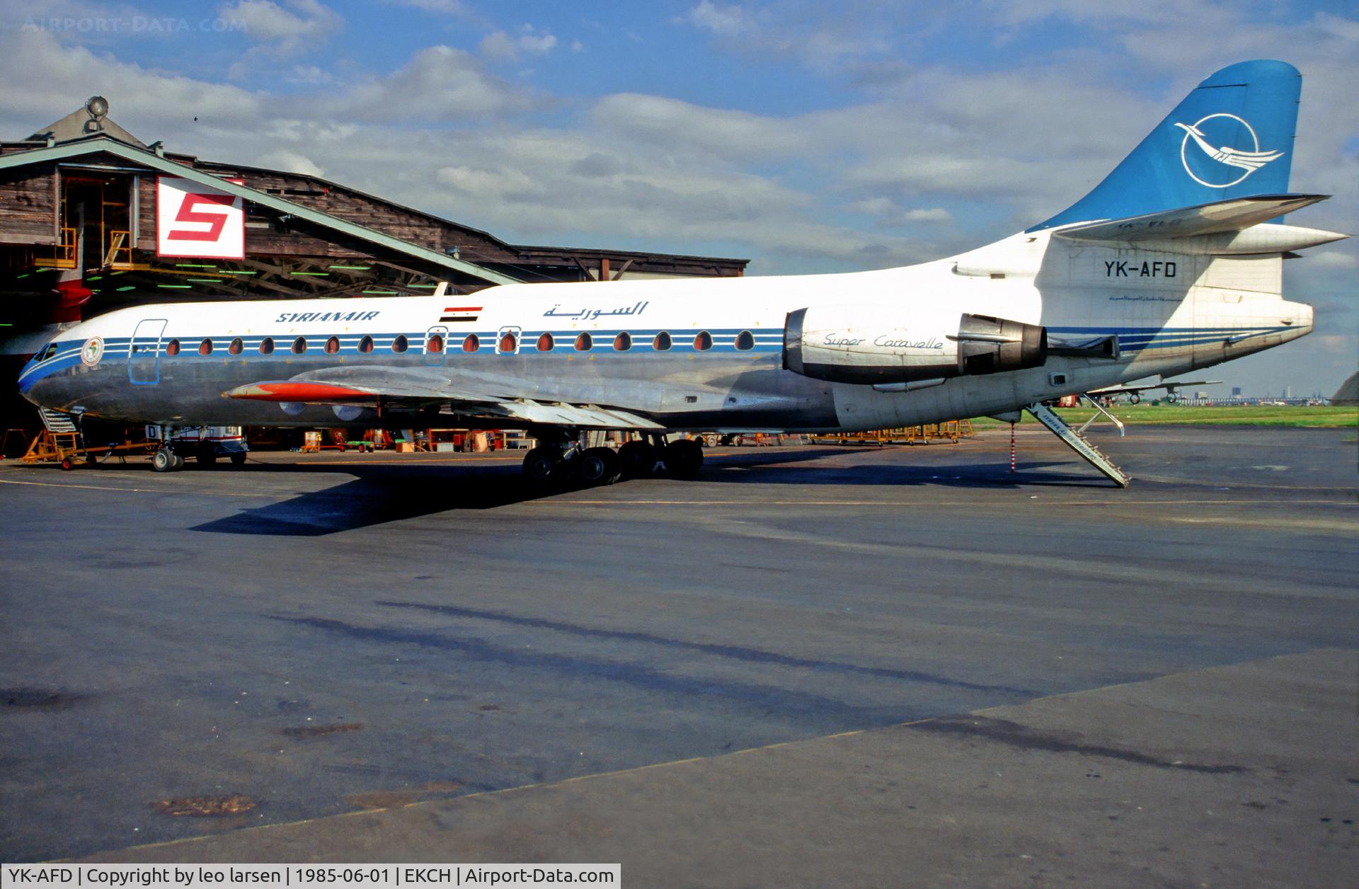 YK-AFD, 1966 Sud Aviation SE-210 Caravelle 10B3 Super B C/N 186, Copenhagen Kastrup South HG 145 june 1985