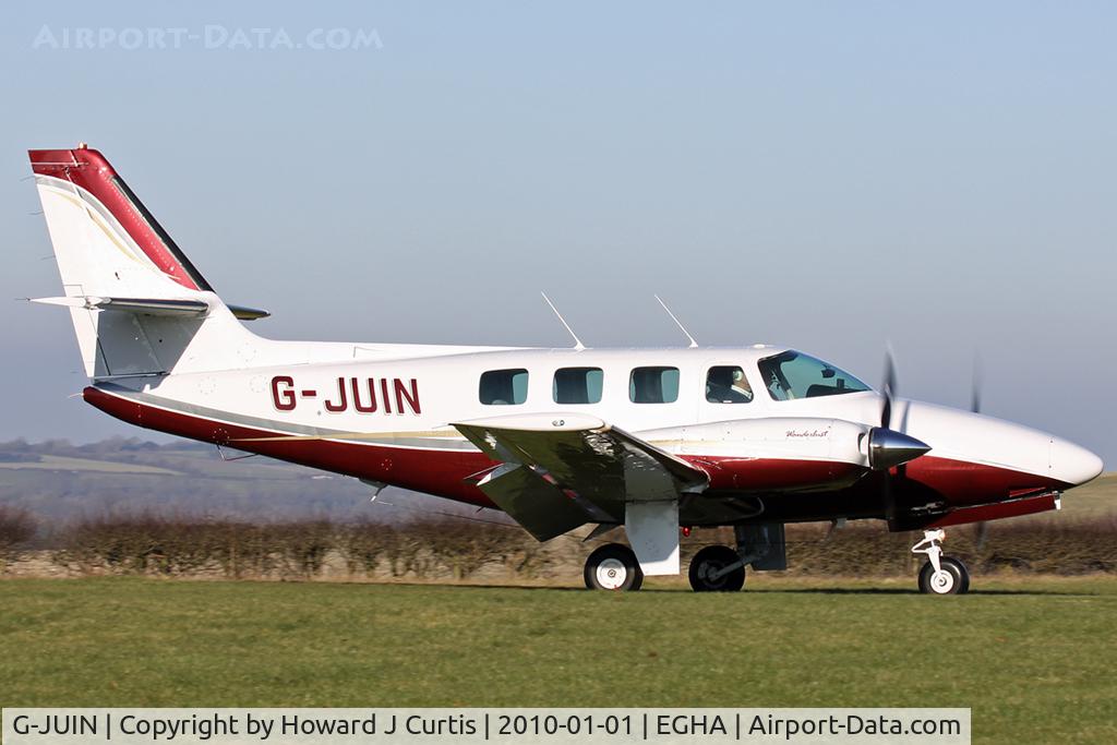 G-JUIN, 1982 Cessna T303 Crusader C/N T30300014, At the New Year's Day Fly-In. Privately owned.