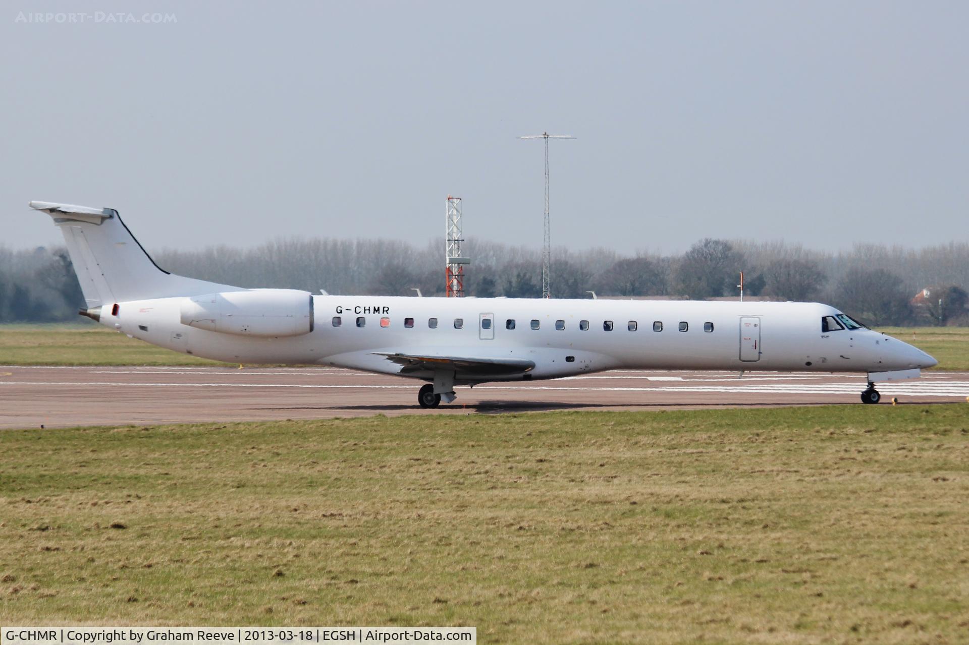 G-CHMR, 2001 Embraer EMB-145MP (ERJ-145MP) C/N 145405, About to depart on runway 27.