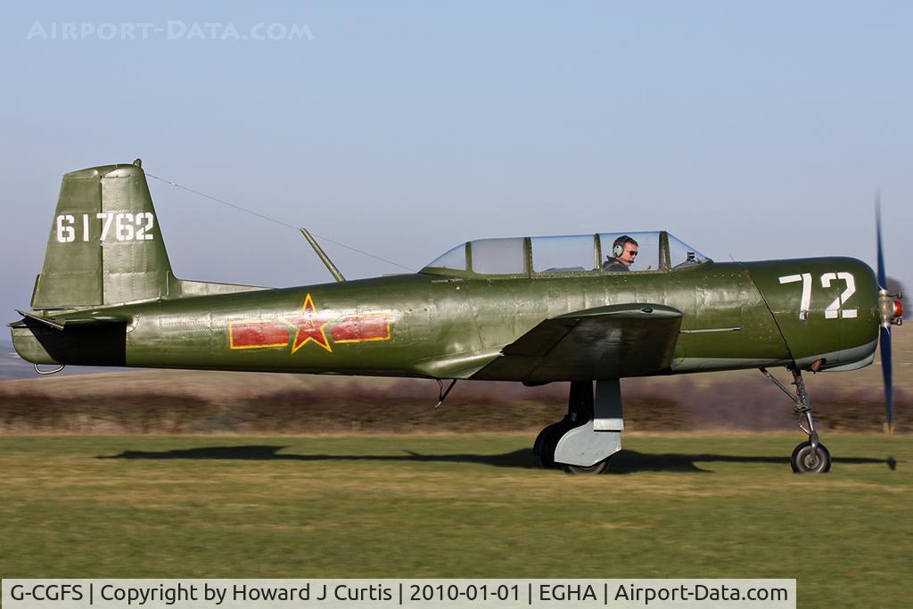 G-CGFS, 1988 Nanchang CJ-6A Chujiao C/N 4532008, At the New Year's Day Fly-In. Privately owned. Painted as 61762.