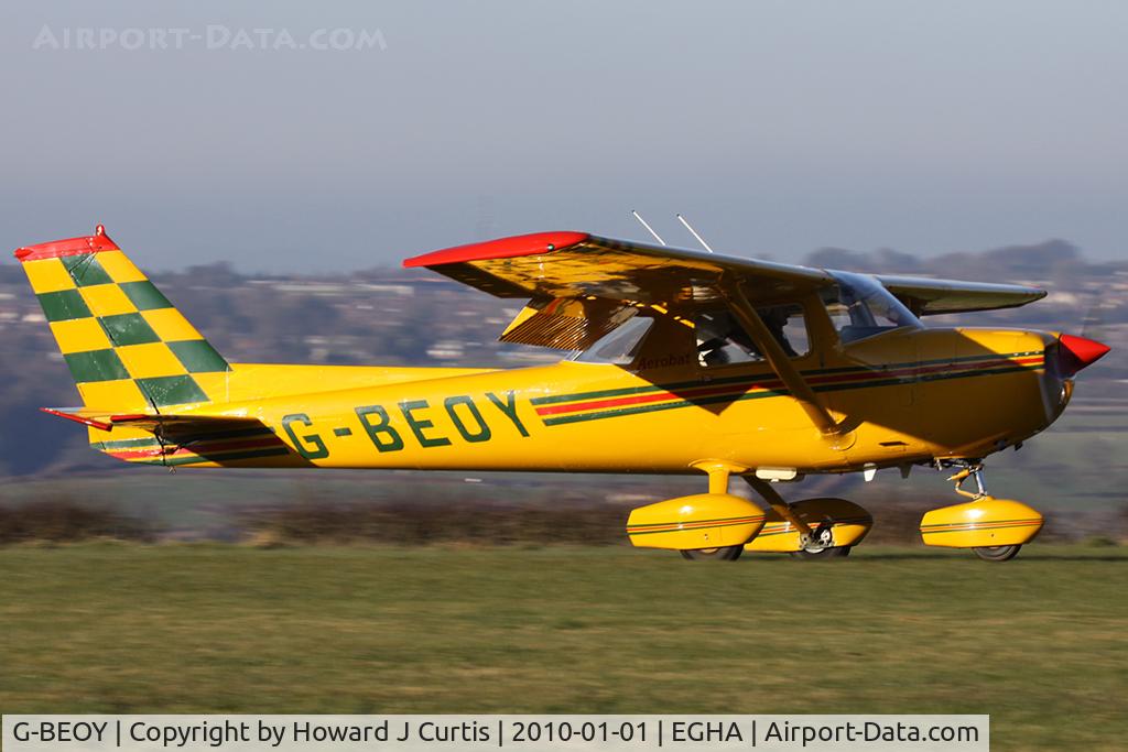 G-BEOY, 1972 Reims FRA150L Aerobat C/N 0150, At the New Year's Day Fly-In. Privately owned.