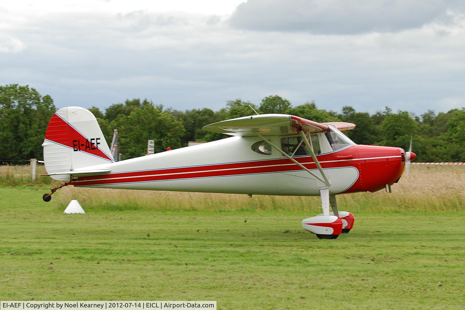 EI-AEF, 1947 Cessna 120 C/N 13692, Photographed landing at the CLONBULLOGUE FLY-IN 14-07-2012.