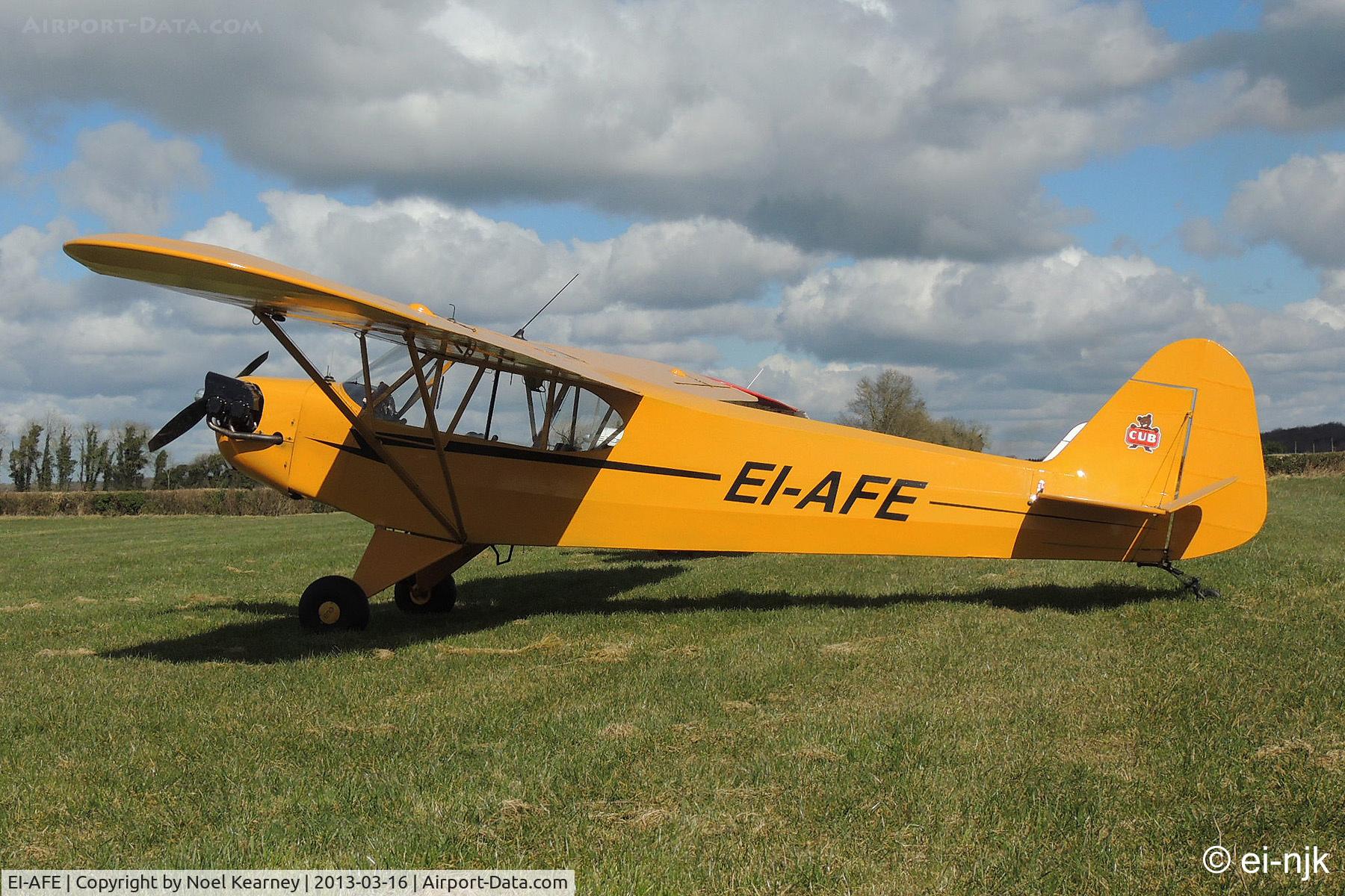 EI-AFE, 1946 Piper J3C-65 Cub Cub C/N 16687, Photographed at the Limetree Spring Fly-in 16-03-2013.
