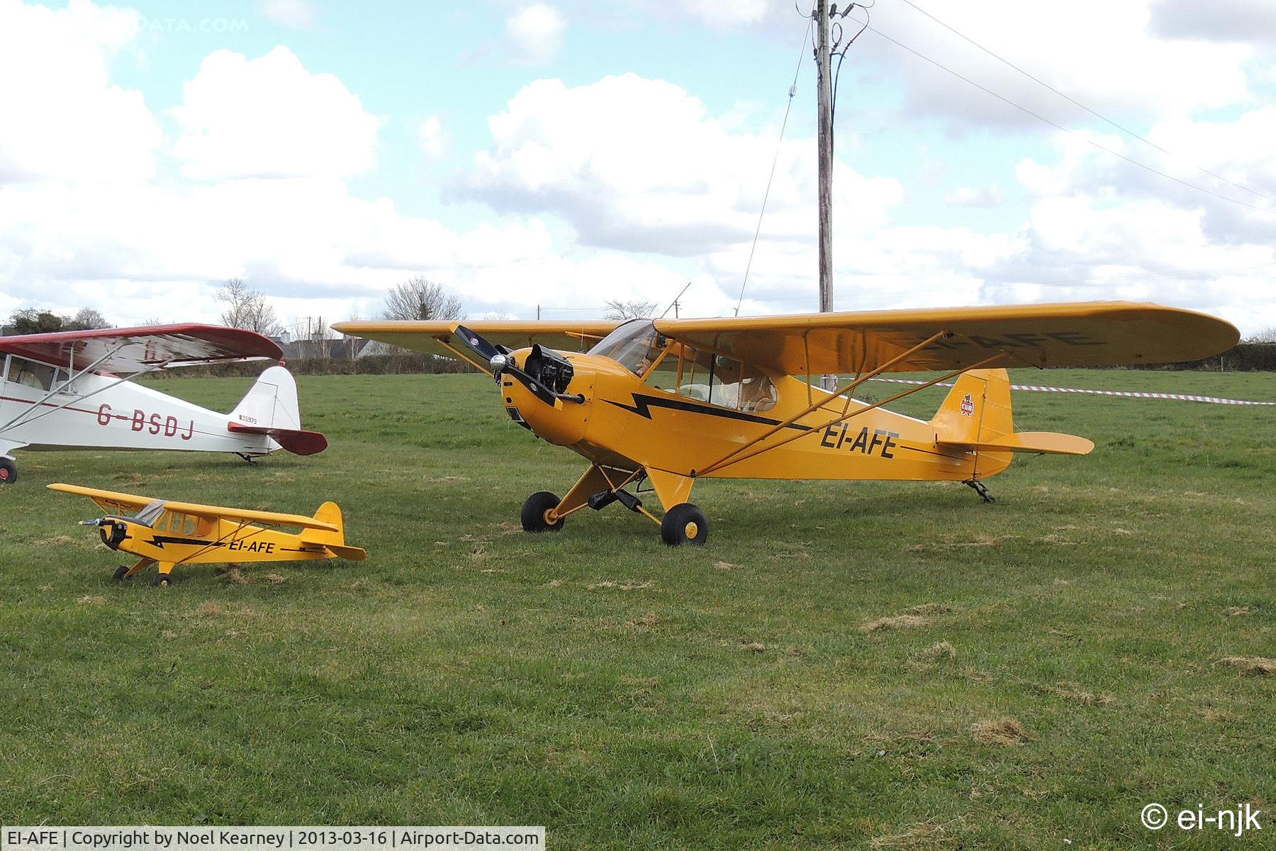 EI-AFE, 1946 Piper J3C-65 Cub Cub C/N 16687, Photographed at the Limetree Spring Fly-in 16-03-2013.