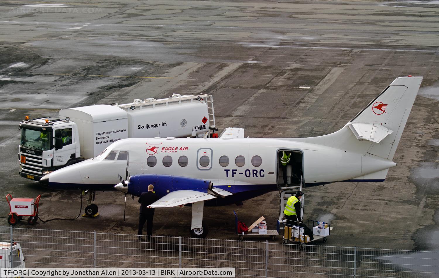 TF-ORC, 1993 British Aerospace BAe-3212 Jetstream Super 31 C/N 981, Preparing for departure from Reykjavik domestic airport.