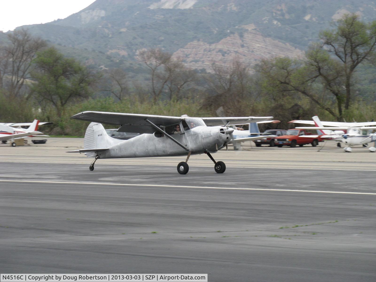 N4516C, 1952 Cessna 170B C/N 25460, 1952 Cessna 170B, Continental C145 145 Hp, landing roll Rwy 22