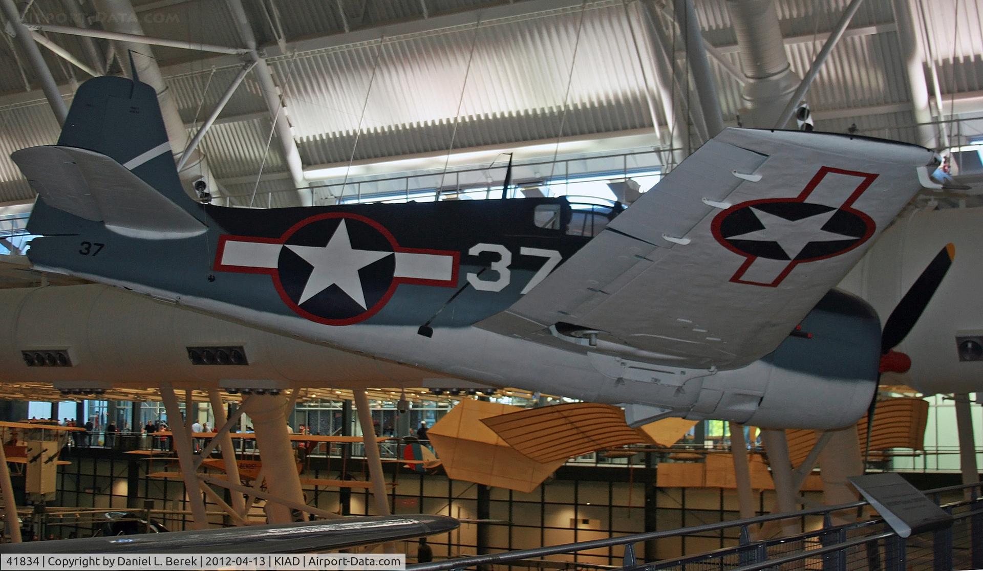 41834, Grumman F6F-3K Hellcat C/N A-3100, This handsome example is positioned to give viewers a good closeup of the aircraft's handsome profile.