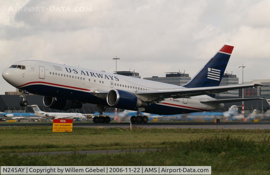 N245AY, 1987 Boeing 767-201 C/N 23897, Take off from runway 24 of Schiphol Airport