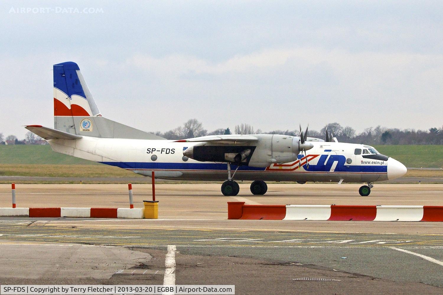 SP-FDS, 1982 Antonov An-26B C/N 12205, Exin Air Antonov An-26B, c/n: 12205 parking at Birmingham