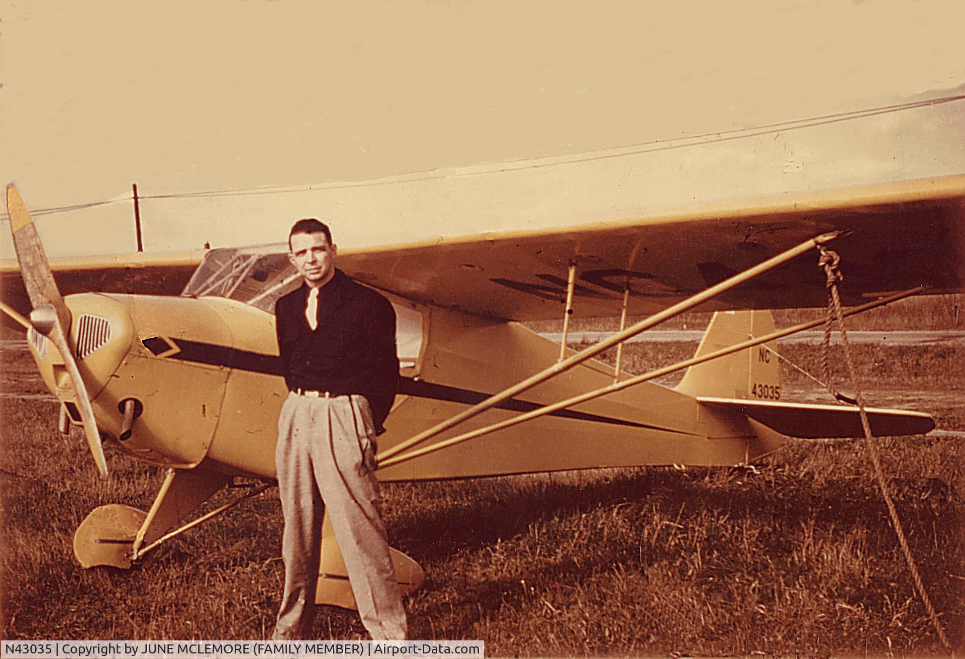 N43035, 1946 Taylorcraft BC12-D C/N 6694, N43035 (WITH PREVIOUS OWNER (DATE UNKNOWN APPROX 1956). TAIL NUMBER AT TIME: NC43035