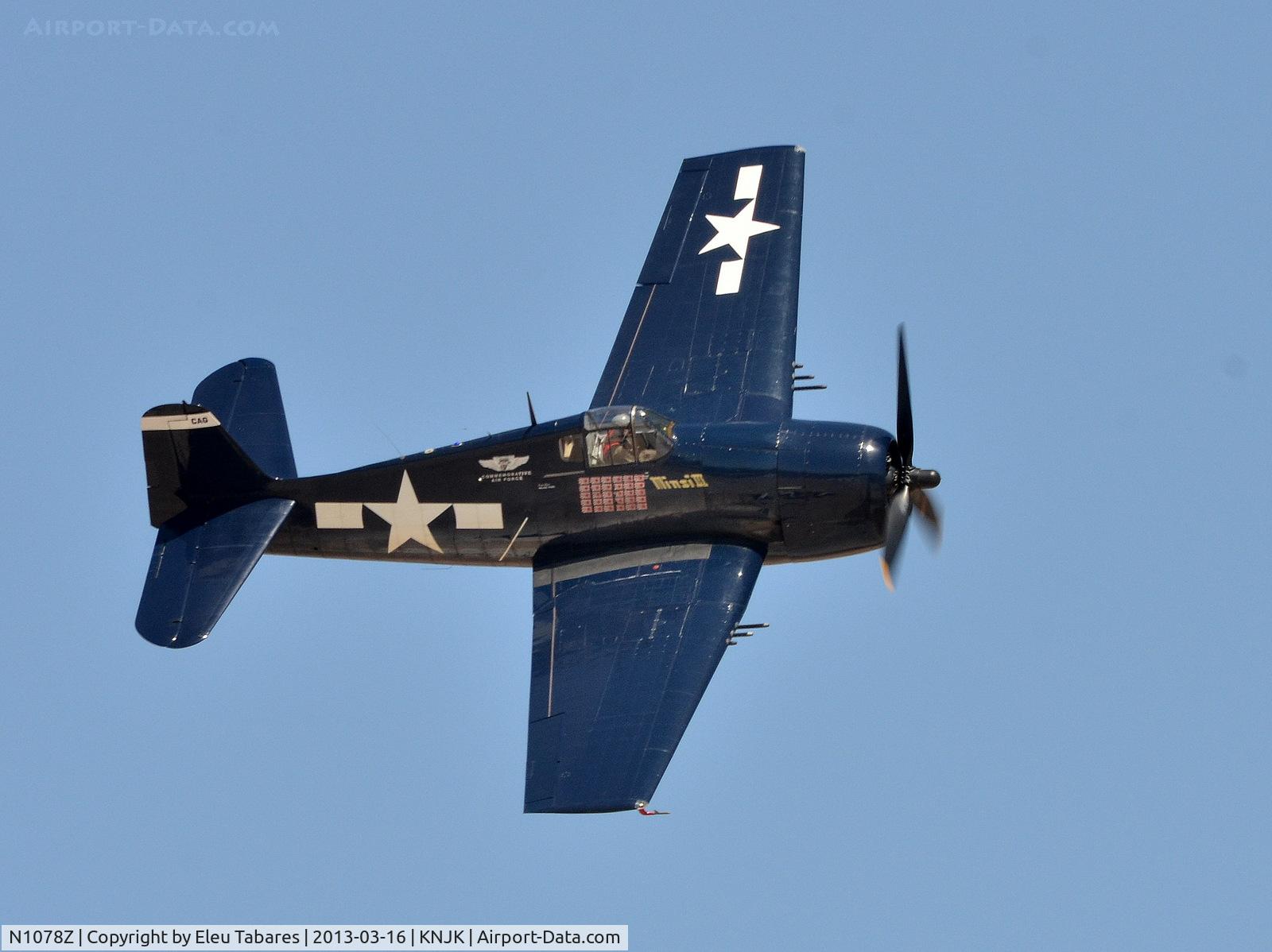 N1078Z, 1963 Grumman F6F-5 Hellcat C/N 27354801-66, Taken during an air show at the Naval Air Facility in El Centro, California.