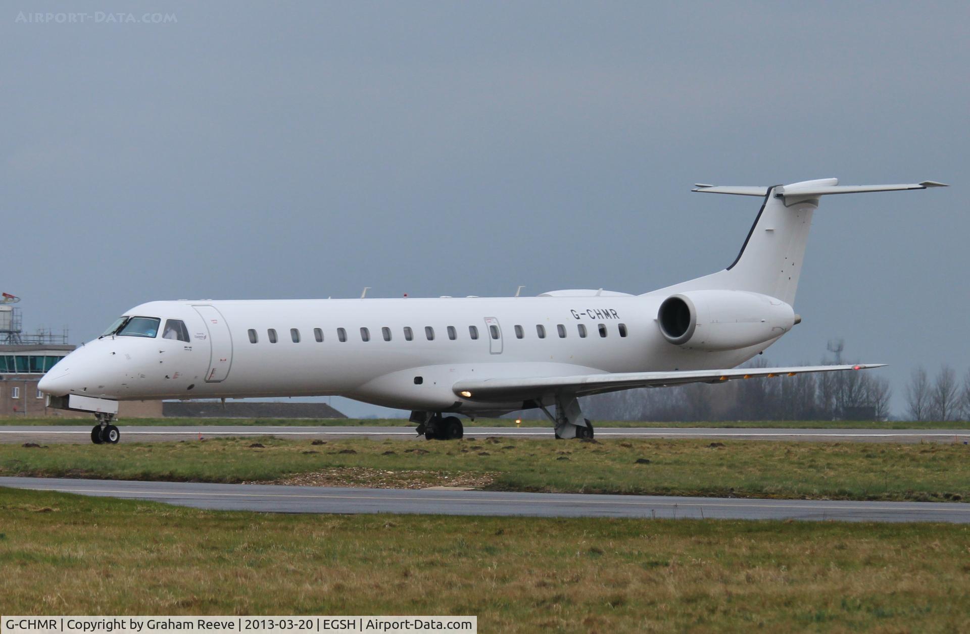 G-CHMR, 2001 Embraer EMB-145MP (ERJ-145MP) C/N 145405, About to depart on runway 09.