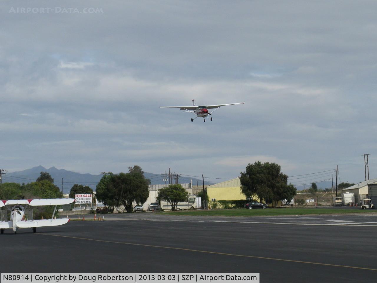 N80914, 1976 Cessna 172M C/N 17266799, 1976 Cessna 172M SKYHAWK, Lycoming O-320-E2D 150 Hp, on final Rwy 22
