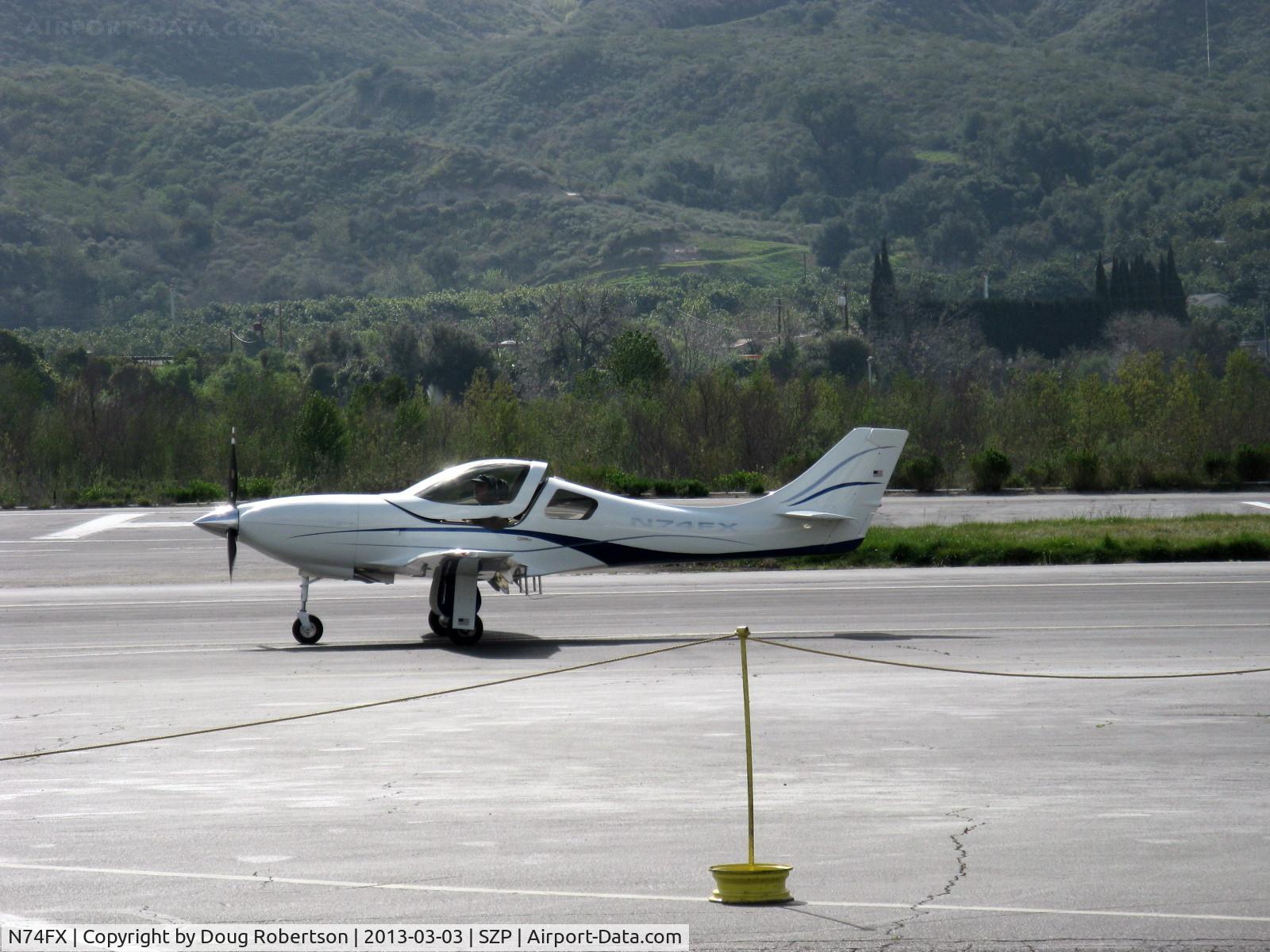 N74FX, 2007 Lancair Legacy C/N L2K-283, 2007 Larson LANCAIR LEGACY, Continental IO-550 310 Hp, taxi after landing