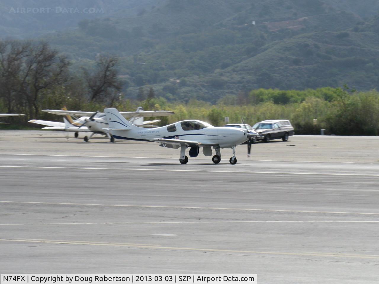 N74FX, 2007 Lancair Legacy C/N L2K-283, 2007 Larson LANCAIR LEGACY, Continental IO-550 310 Hp speedster, landing roll Rwy 22