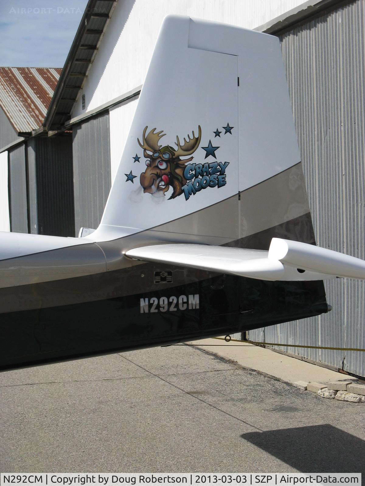 N292CM, Vans RV-10 C/N 40772, 2009 Irvani VAN's RV-10 'Crazy Moose', Lycoming IO-540-D4A5 260 Hp, four place, the 'Crazy Moose's logo
