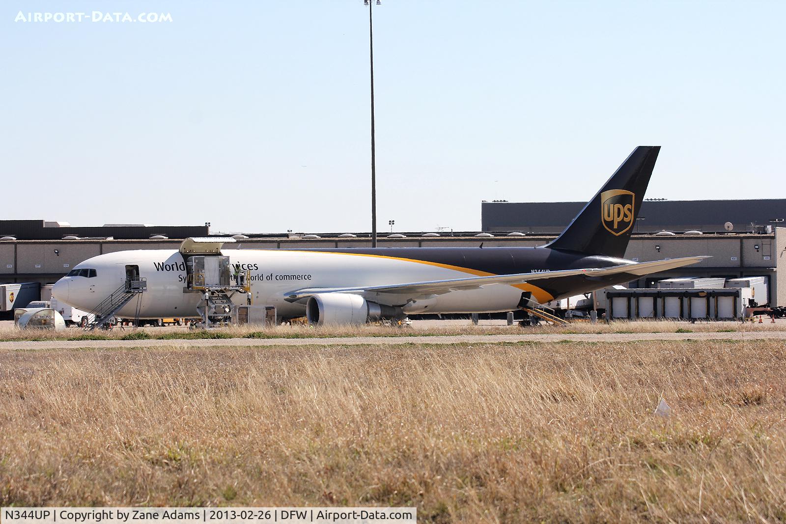 N344UP, 2011 Boeing 767-34AF C/N 37866, On the UPS ramp  - DFW Airport