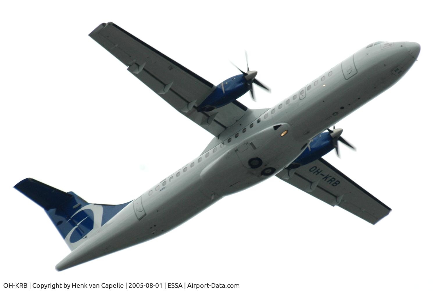 OH-KRB, 1989 ATR 72-201 C/N 140, Aero Airlines ATR-72 taking off from Stockholm Arlanda airport, Sweden.