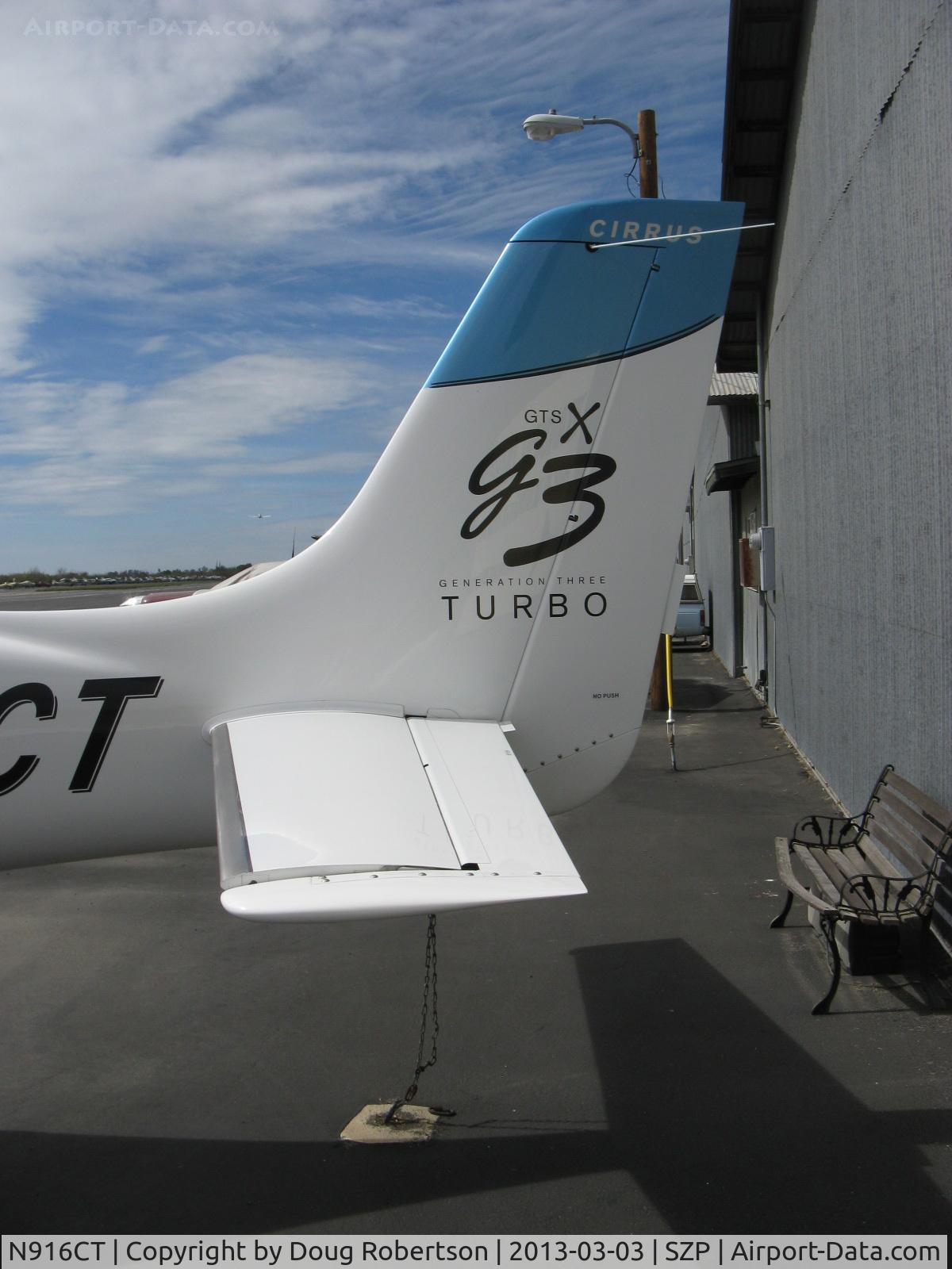 N916CT, 2008 Cirrus SR22 G3 GTS Turbo C/N 2916, 2008 Cirrus SR22 GTSx G3 TURBO, Continental IO-550-N 310 Hp, tail logos