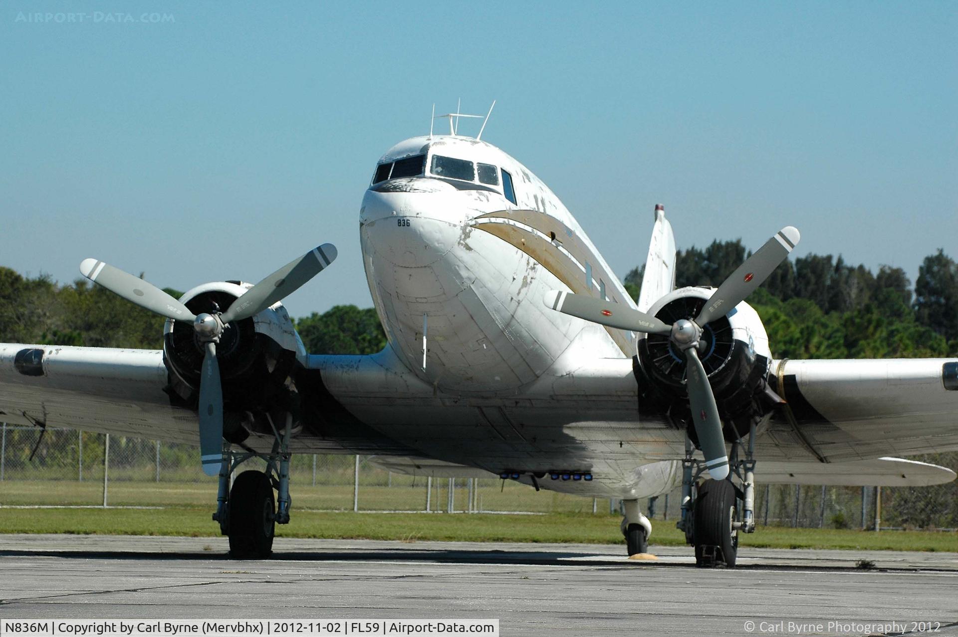 N836M, 1943 Douglas C-47B Skytrain C/N 25977, One of Lee County's Mosquito Control aircraft.