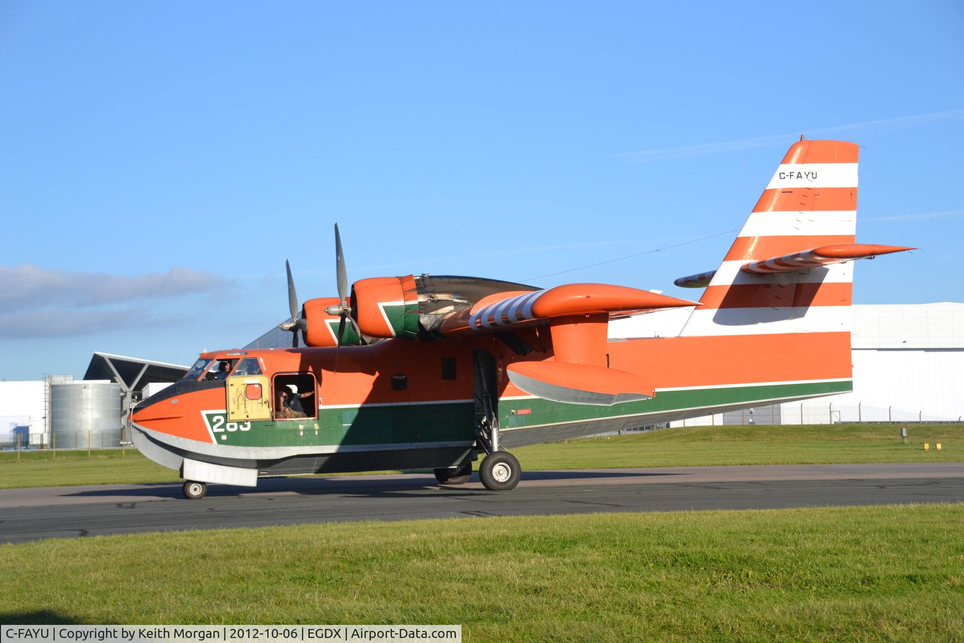 C-FAYU, 1988 Canadair CL-215-V (CL-215-1A10) C/N 1106, Taken on arrival at St Athan