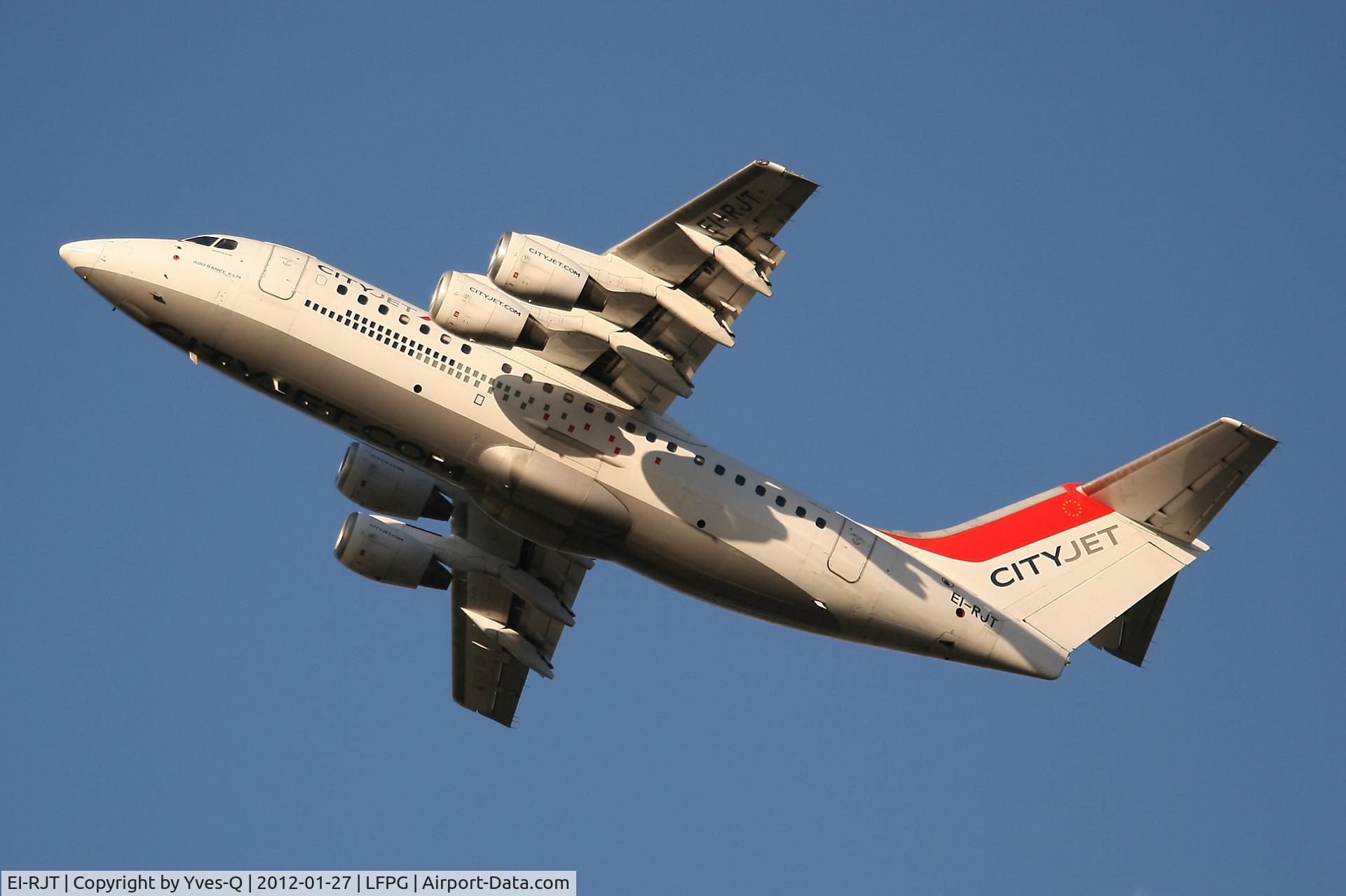 EI-RJT, 2000 British Aerospace Avro 146-RJ85A C/N E2366, BAe 146-Avro RJ85, Take off rwy 27L, Roissy Charles De Gaulle Airport (LFPG - CDG)