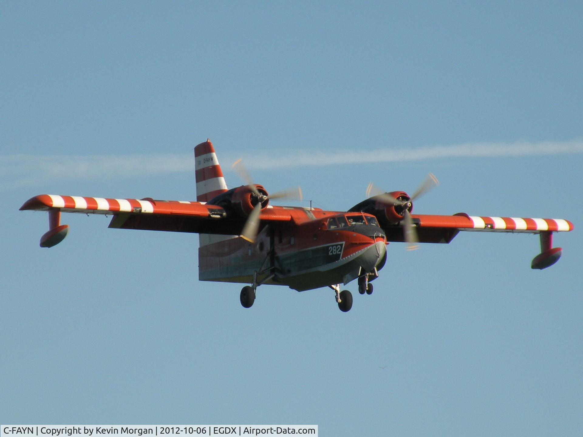 C-FAYN, 1987 Canadair CL-215-V (CL-215-1A10) C/N 1105, Arriving at St Athan