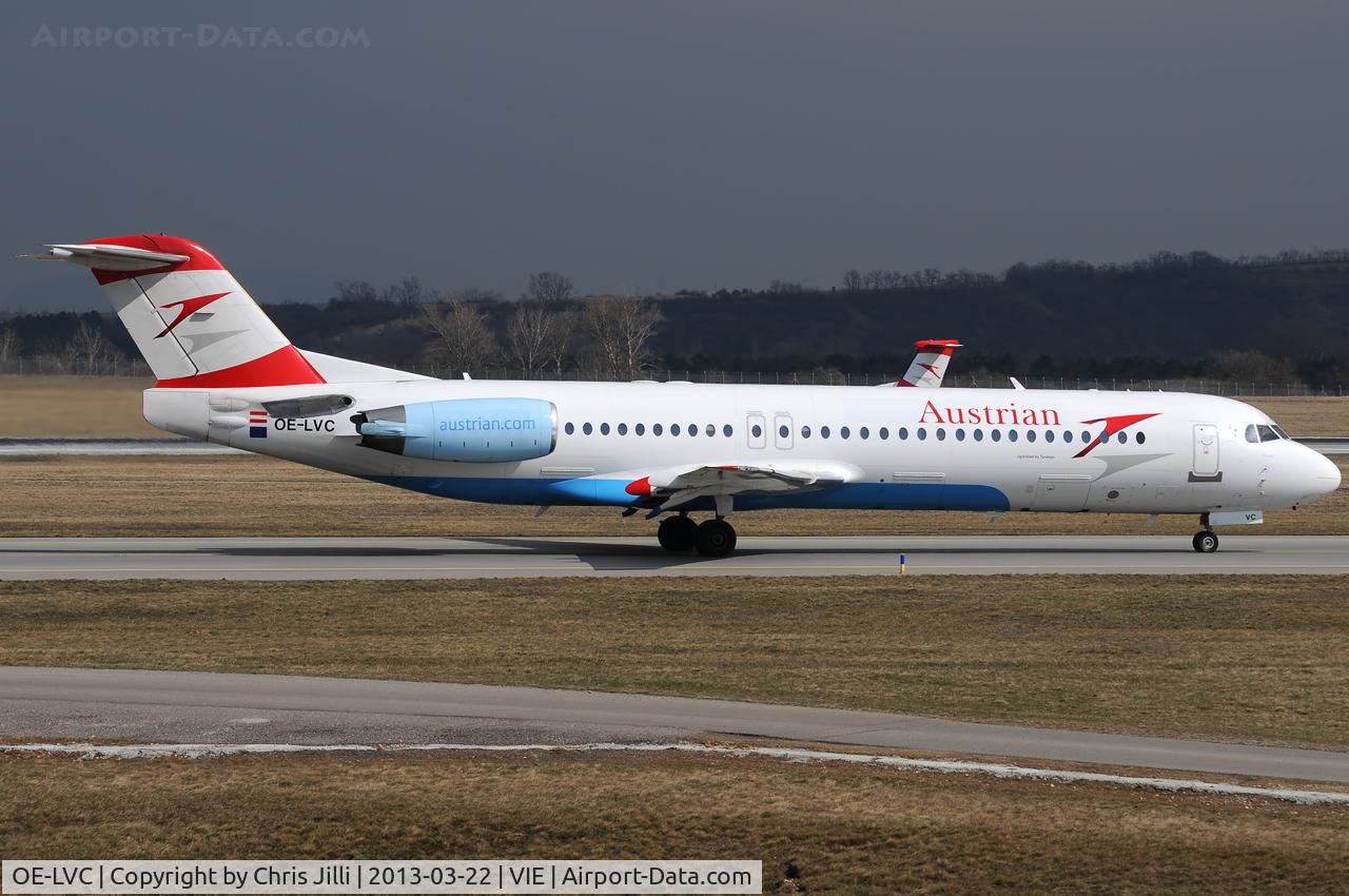 OE-LVC, 1993 Fokker 100 (F-28-0100) C/N 11446, Austrian Airlines