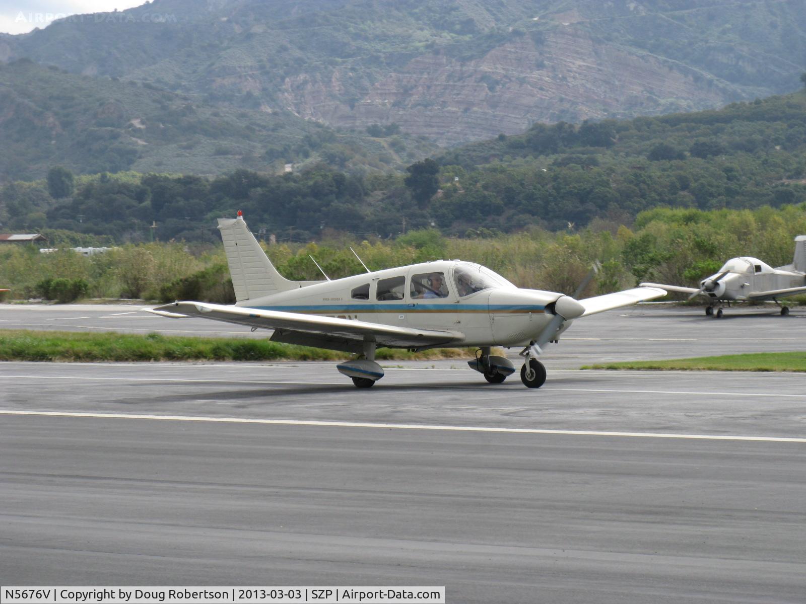 N5676V, 1977 Piper PA-28-181 C/N 28-7790494, 1977 Piper PA-28-181 ARCHER II, Lycoming O&VO-360 180 Hp, landing roll Rwy 22