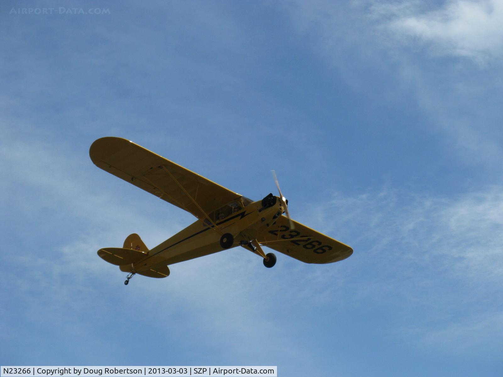 N23266, 1939 Piper J3C-65 Cub Cub C/N 3113, 1939 Piper J3C-65 CUB, Continental A&C65 65 Hp, takeoff climb Rwy 22