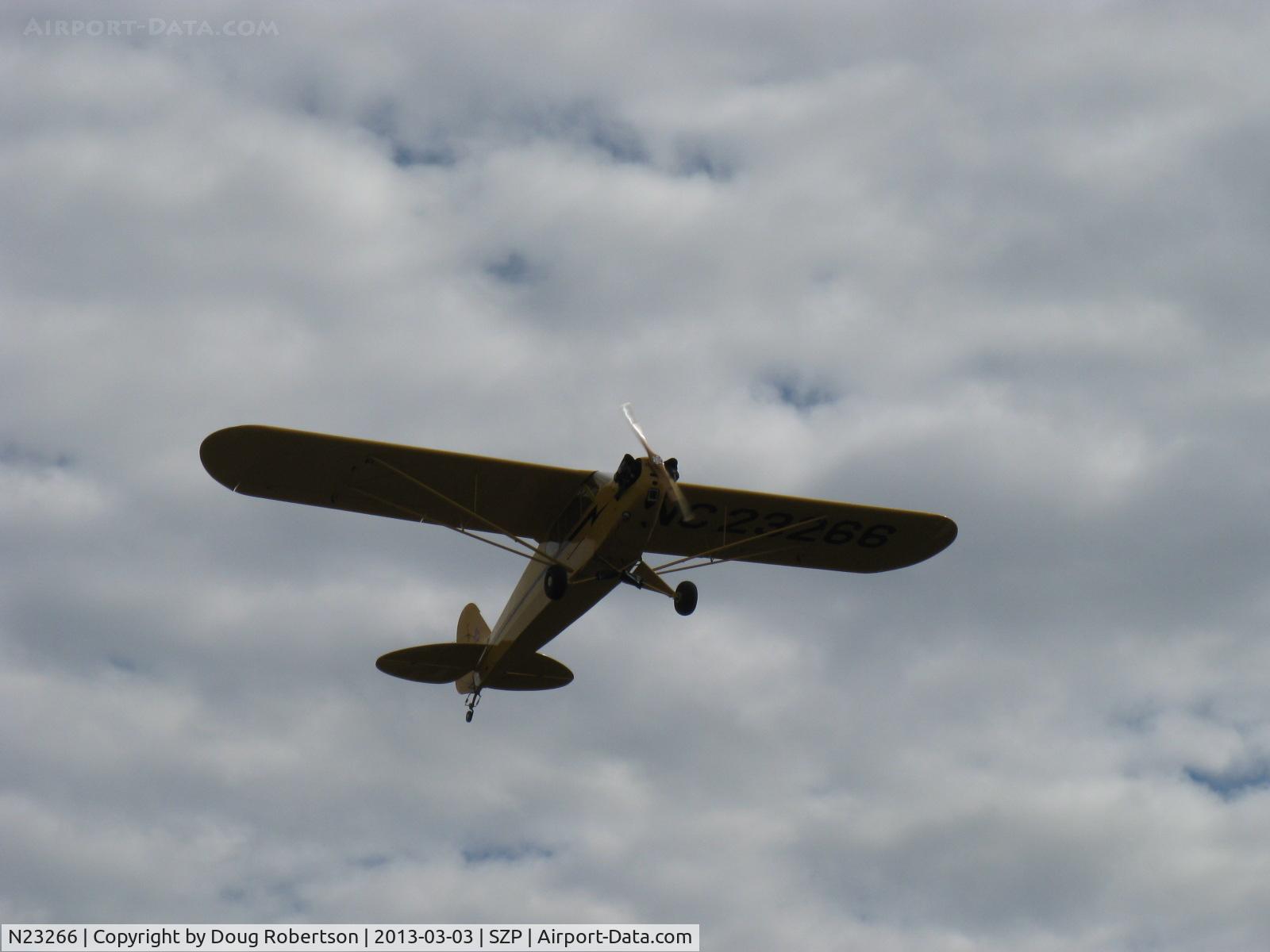 N23266, 1939 Piper J3C-65 Cub Cub C/N 3113, 1939 Piper J3C-65 CUB, Continental A&C65 65 Hp, takeoff climb Rwy 22