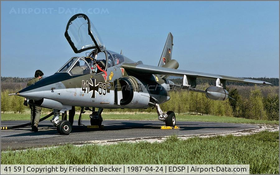 41 59, 1982 Dornier Alpha Jet A C/N 0159, transient at Fliegerhorst Pferdsfeld