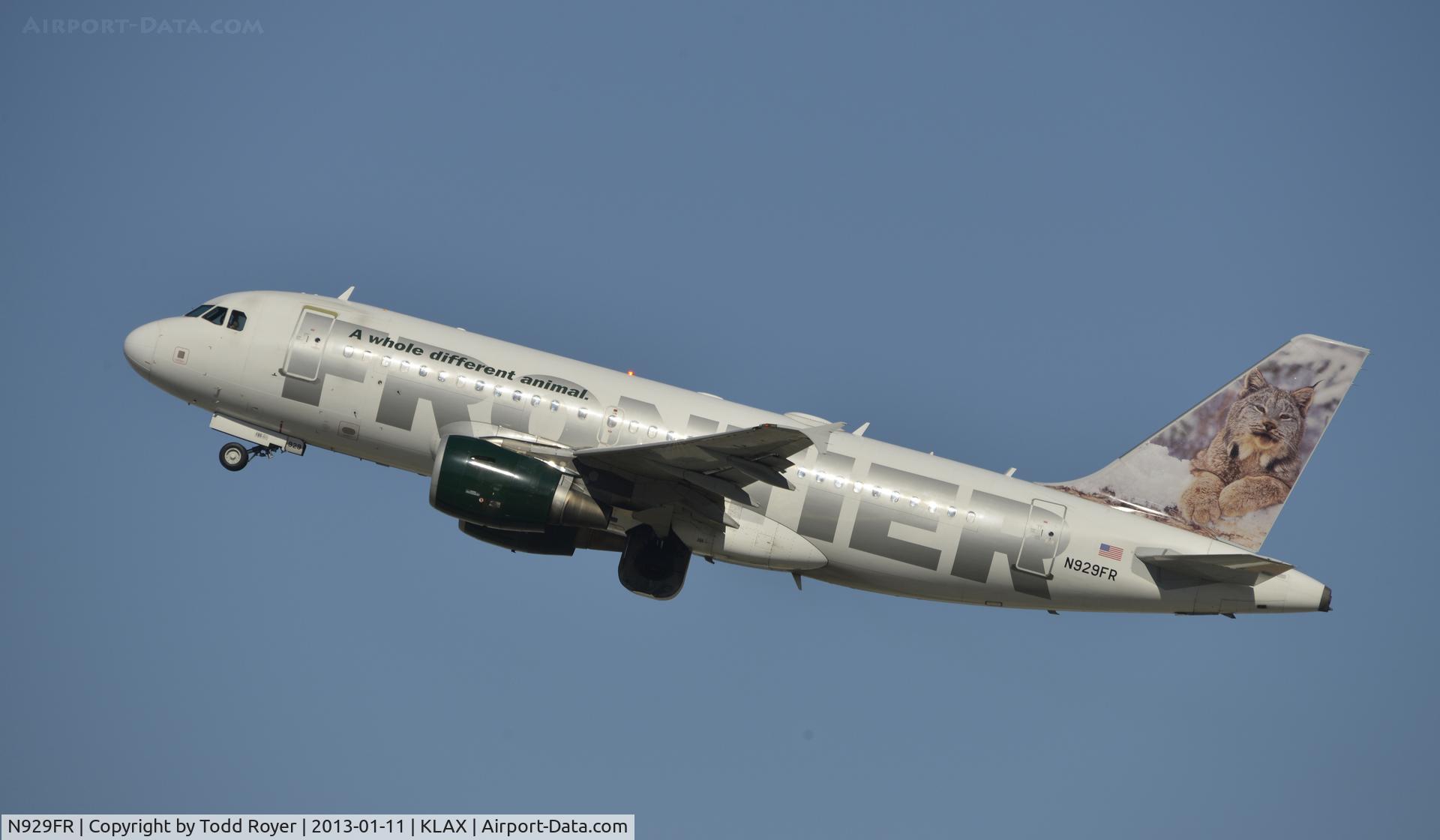 N929FR, 2004 Airbus A319-111 C/N 2240, Departing LAX